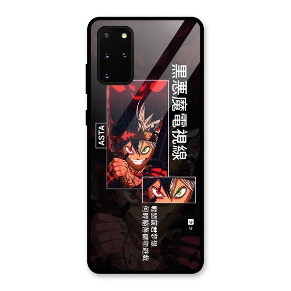 Asta Black Clover Glass Back Case for Galaxy S20 Plus
