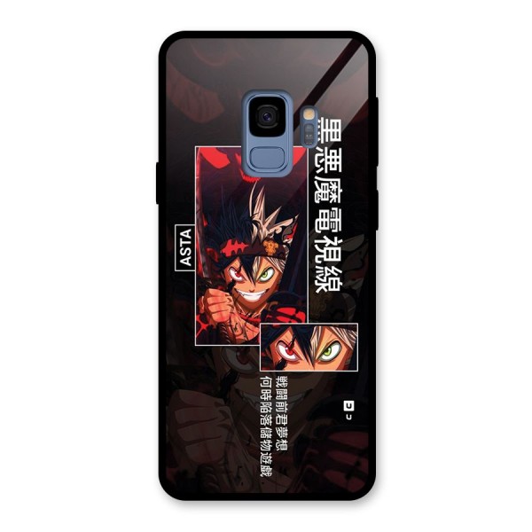 Asta Black Clover Glass Back Case for Galaxy S9