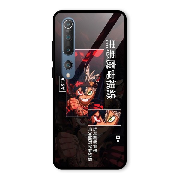 Asta Black Clover Glass Back Case for Mi 10