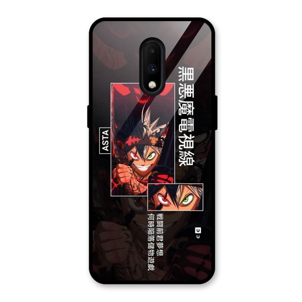 Asta Black Clover Glass Back Case for OnePlus 7