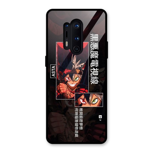 Asta Black Clover Glass Back Case for OnePlus 8 Pro