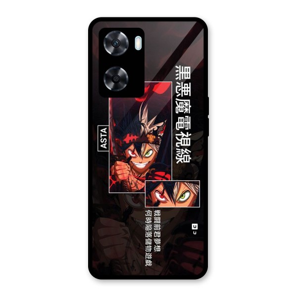Asta Black Clover Glass Back Case for Oppo A77