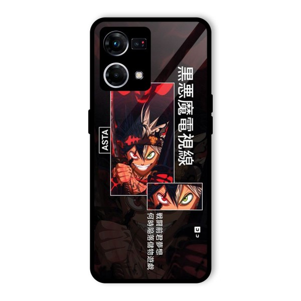 Asta Black Clover Glass Back Case for Oppo F21 Pro 4G