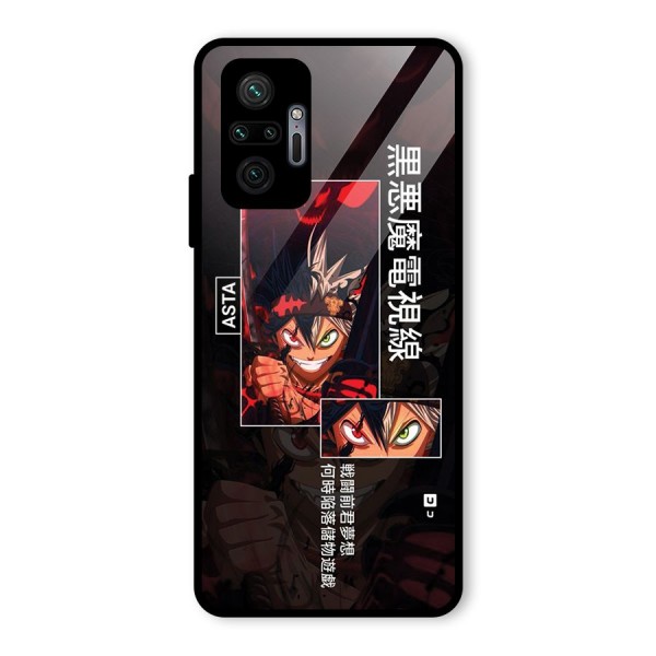 Asta Black Clover Glass Back Case for Redmi Note 10 Pro Max