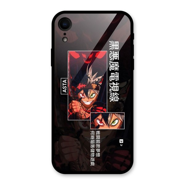 Asta Black Clover Glass Back Case for iPhone XR