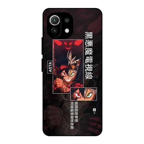 Asta Black Clover Metal Back Case for Mi 11 Lite