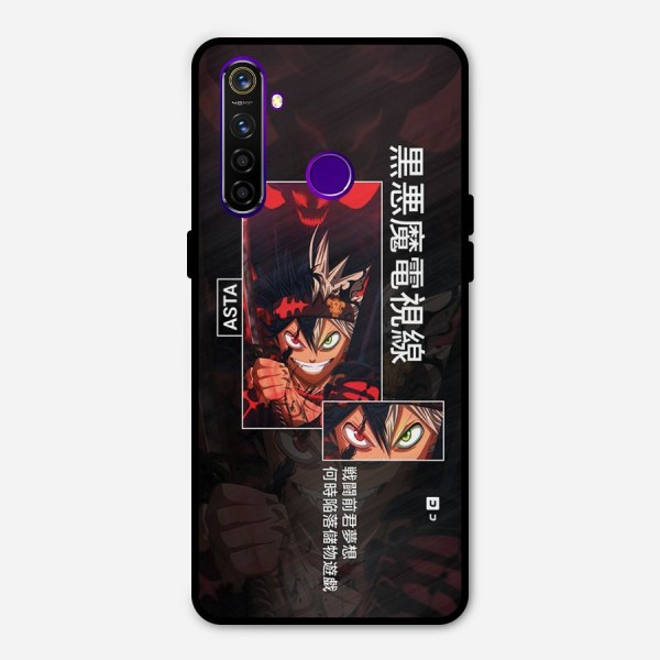 Asta Black Clover Metal Back Case for Realme 5 Pro
