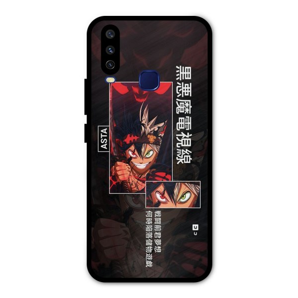 Asta Black Clover Metal Back Case for Vivo V17