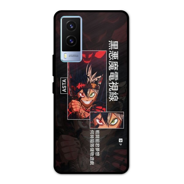 Asta Black Clover Metal Back Case for Vivo V21e 5G