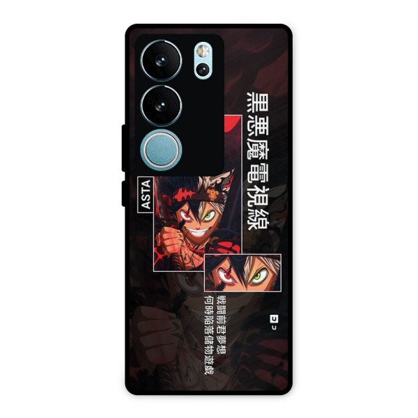 Asta Black Clover Metal Back Case for Vivo V29