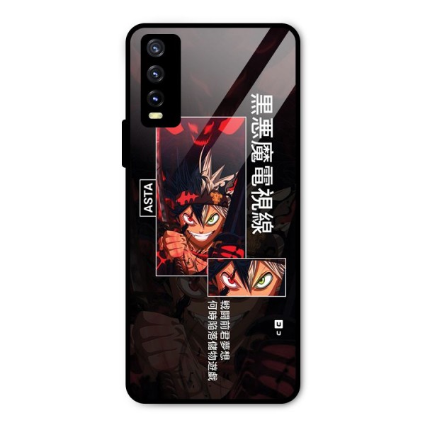 Asta Black Clover Metal Back Case for Vivo Y20i