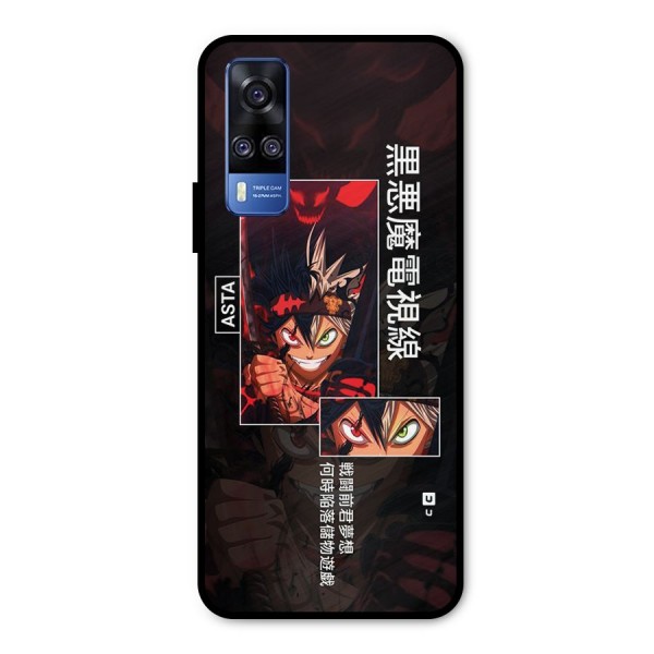 Asta Black Clover Metal Back Case for Vivo Y51A