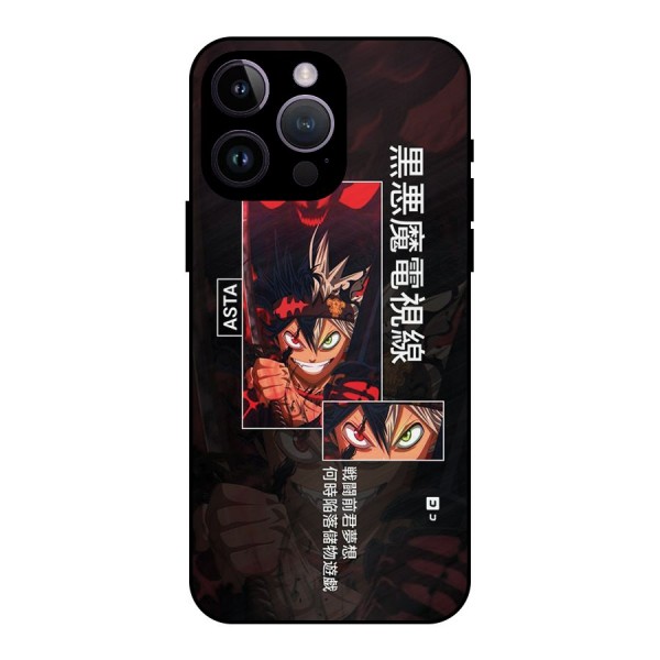 Asta Black Clover Metal Back Case for iPhone 14 Pro Max
