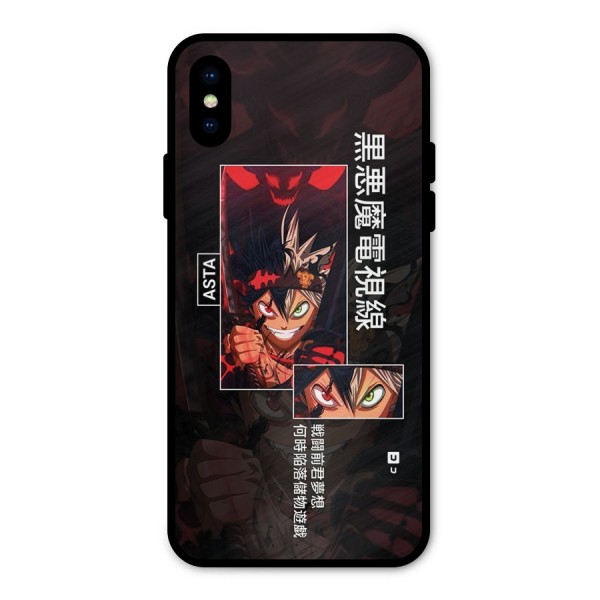 Asta Black Clover Metal Back Case for iPhone X