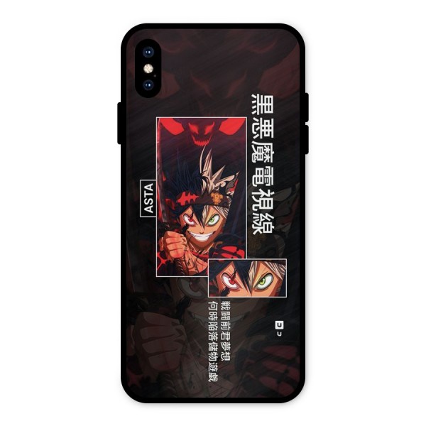 Asta Black Clover Metal Back Case for iPhone XS Max