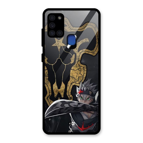 Asta With Black Bulls Glass Back Case for Galaxy A21s