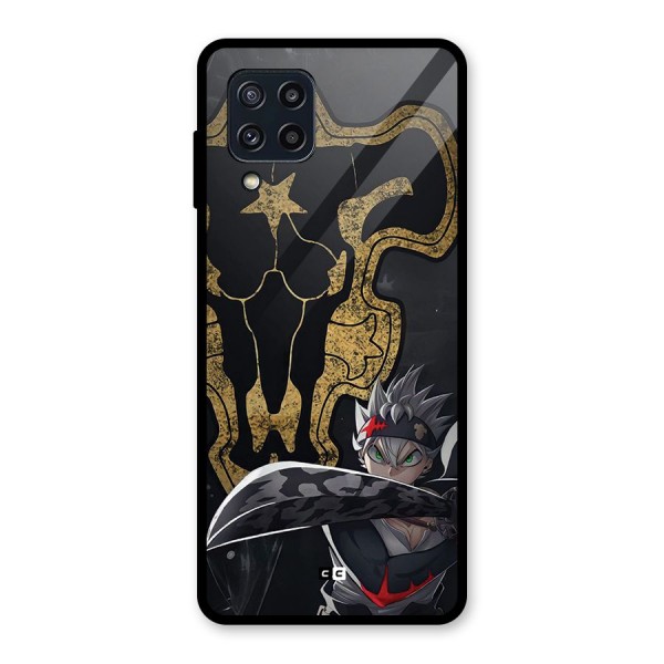 Asta With Black Bulls Glass Back Case for Galaxy M32
