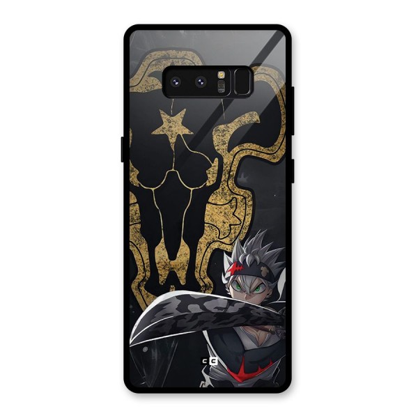 Asta With Black Bulls Glass Back Case for Galaxy Note 8
