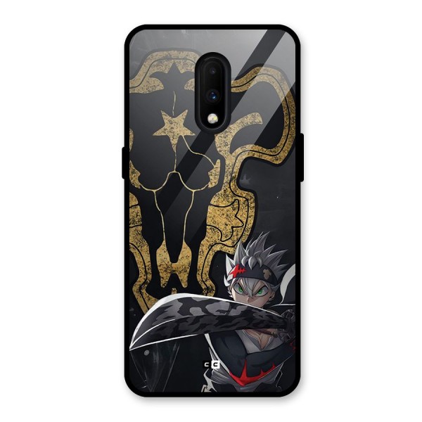 Asta With Black Bulls Glass Back Case for OnePlus 7