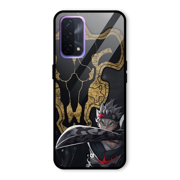 Asta With Black Bulls Glass Back Case for Oppo A74 5G