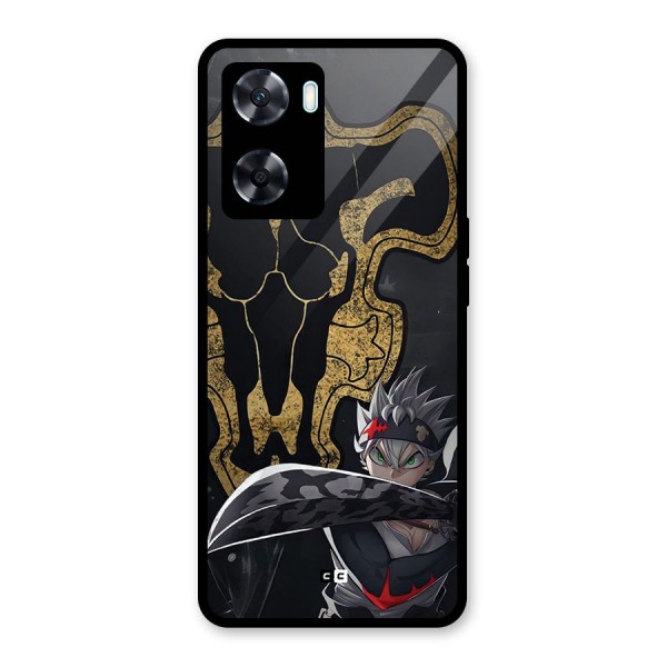 Asta With Black Bulls Glass Back Case for Oppo A77