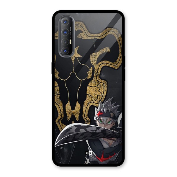 Asta With Black Bulls Glass Back Case for Oppo Reno3 Pro