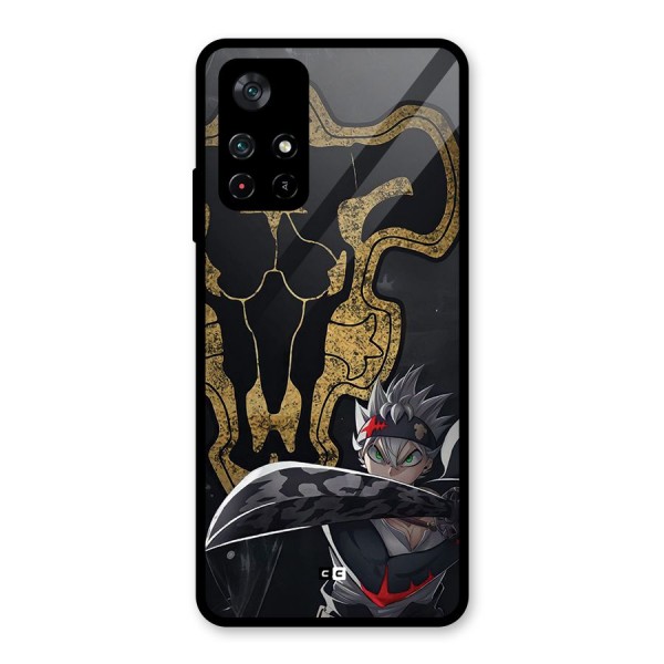 Asta With Black Bulls Glass Back Case for Poco M4 Pro 5G