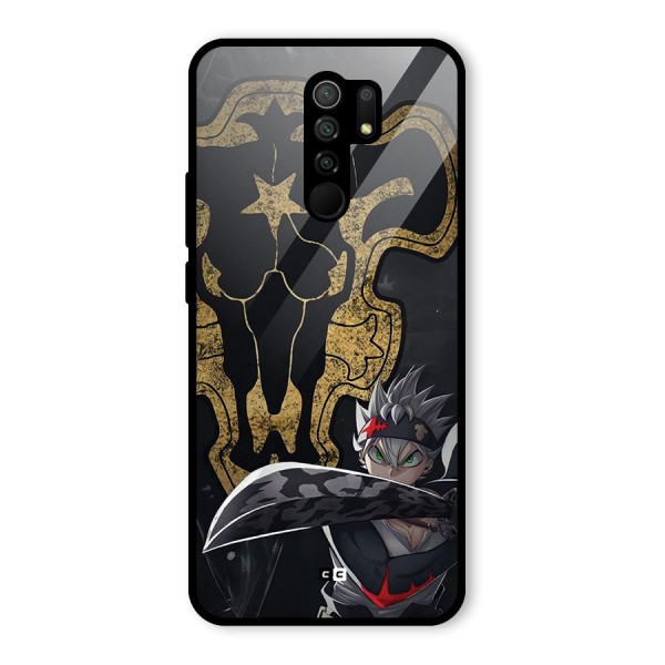 Asta With Black Bulls Glass Back Case for Redmi 9 Prime