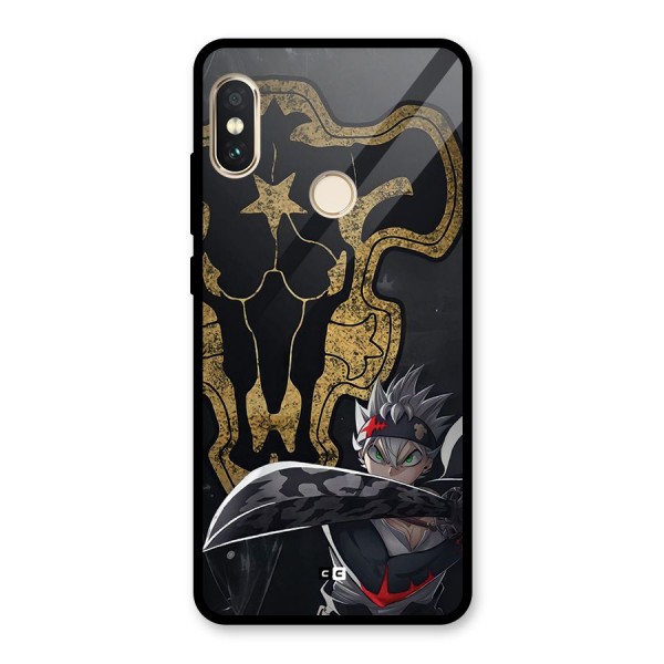Asta With Black Bulls Glass Back Case for Redmi Note 5 Pro