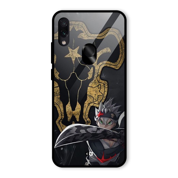 Asta With Black Bulls Glass Back Case for Redmi Note 7S