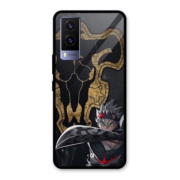Asta With Black Bulls Glass Back Case for Vivo V21e 5G