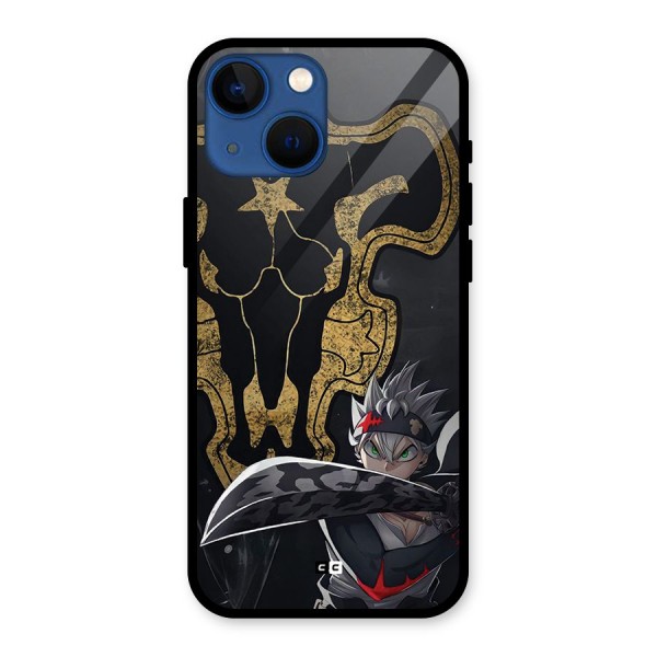 Asta With Black Bulls Glass Back Case for iPhone 13 Mini
