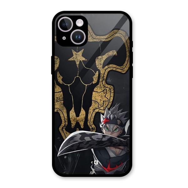 Asta With Black Bulls Glass Back Case for iPhone 14 Plus