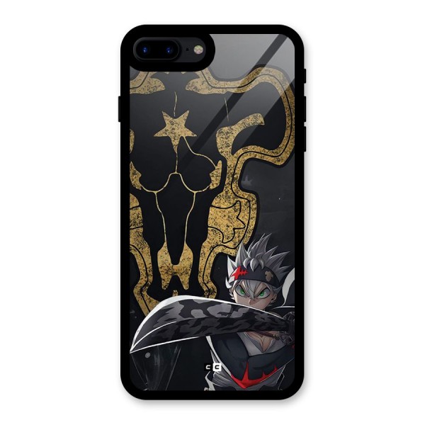 Asta With Black Bulls Glass Back Case for iPhone 8 Plus