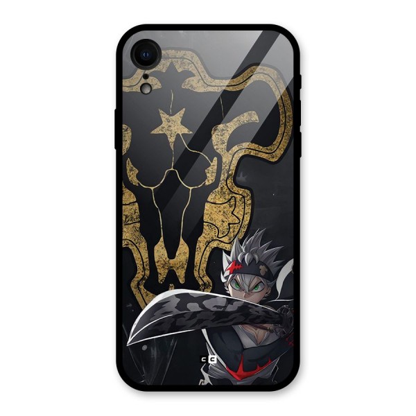 Asta With Black Bulls Glass Back Case for iPhone XR