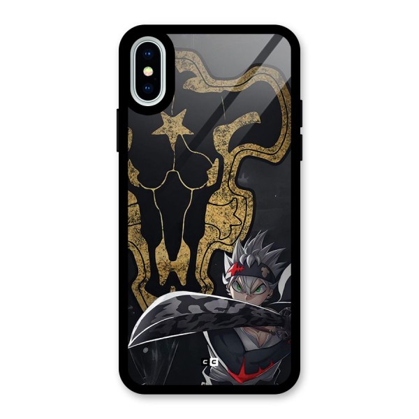 Asta With Black Bulls Glass Back Case for iPhone XS