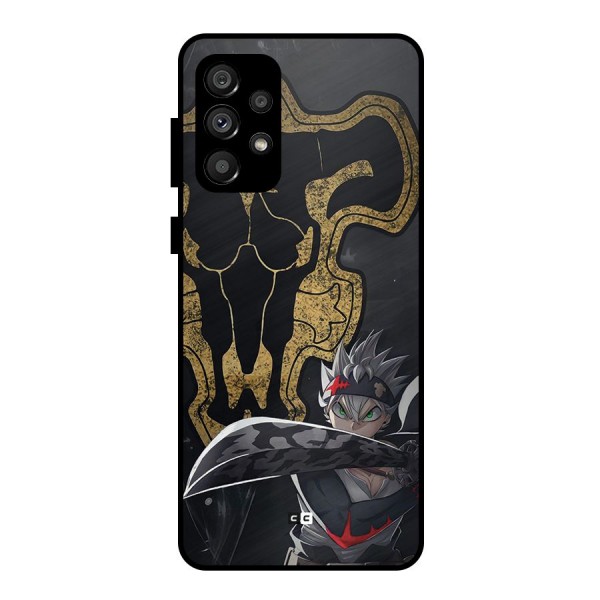 Asta With Black Bulls Metal Back Case for Galaxy A73 5G