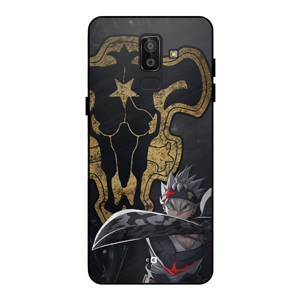 Asta With Black Bulls Metal Back Case for Galaxy J8