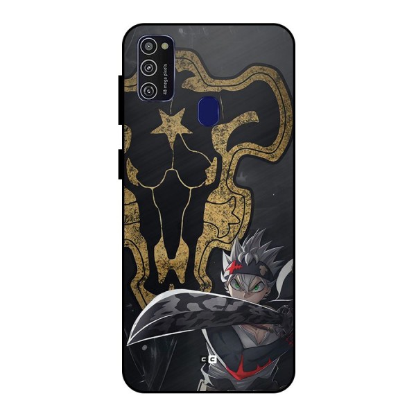 Asta With Black Bulls Metal Back Case for Galaxy M30s