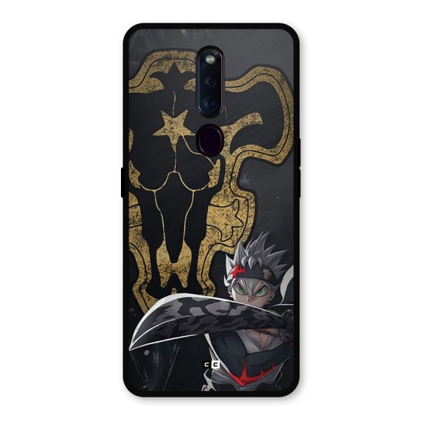 Asta With Black Bulls Metal Back Case for Oppo F11 Pro