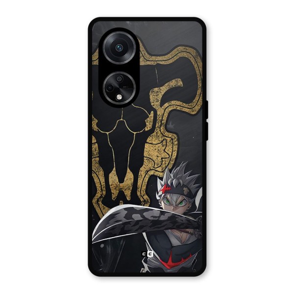 Asta With Black Bulls Metal Back Case for Oppo F23