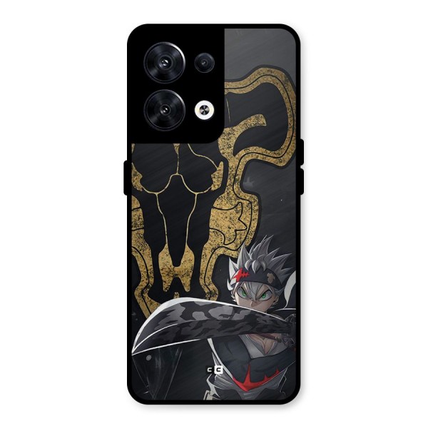 Asta With Black Bulls Metal Back Case for Oppo Reno8 5G