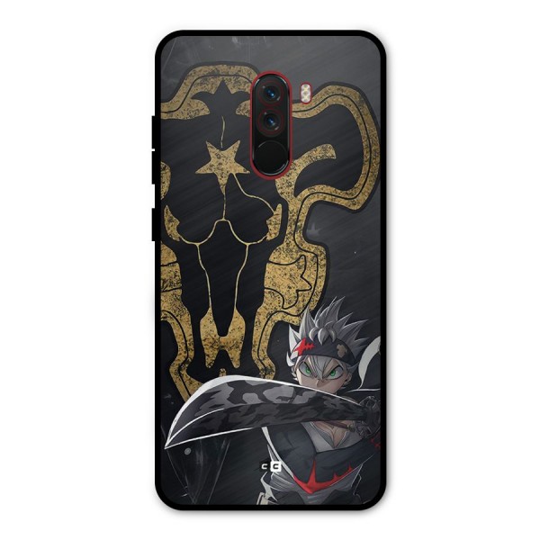 Asta With Black Bulls Metal Back Case for Poco F1