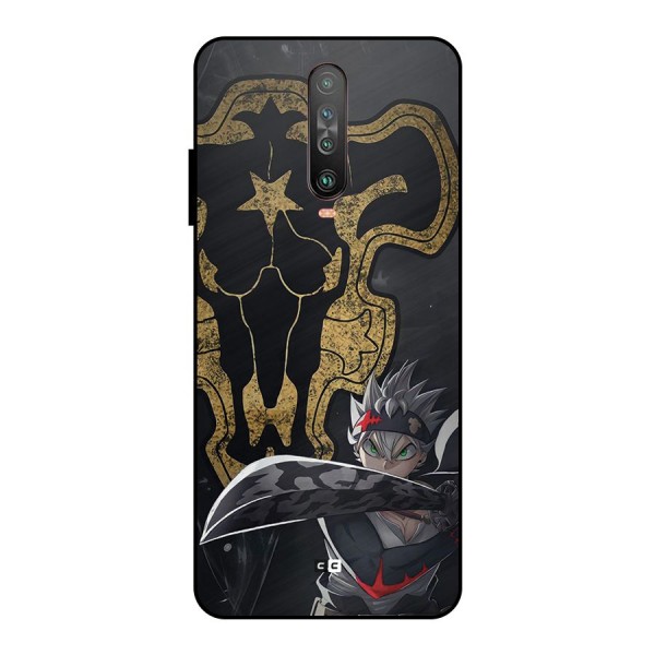 Asta With Black Bulls Metal Back Case for Poco X2