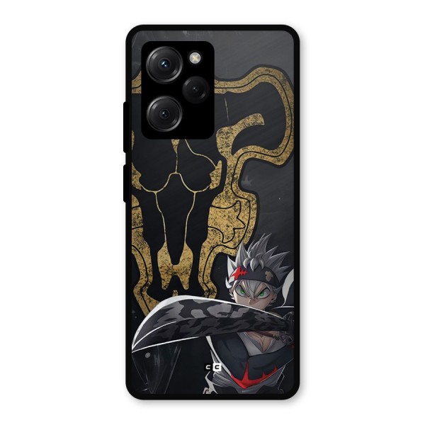 Asta With Black Bulls Metal Back Case for Poco X5 Pro