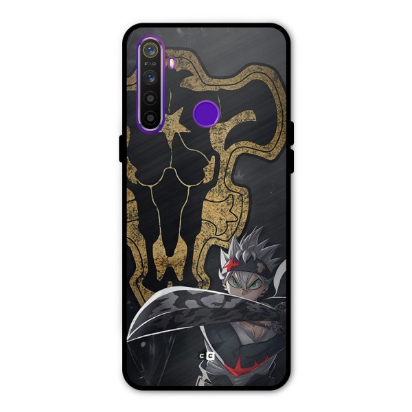 Asta With Black Bulls Metal Back Case for Realme 5i