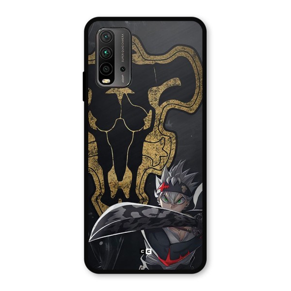 Asta With Black Bulls Metal Back Case for Redmi 9 Power