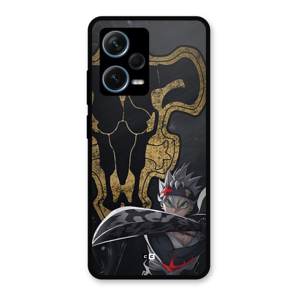 Asta With Black Bulls Metal Back Case for Redmi Note 12 Pro Plus 5G