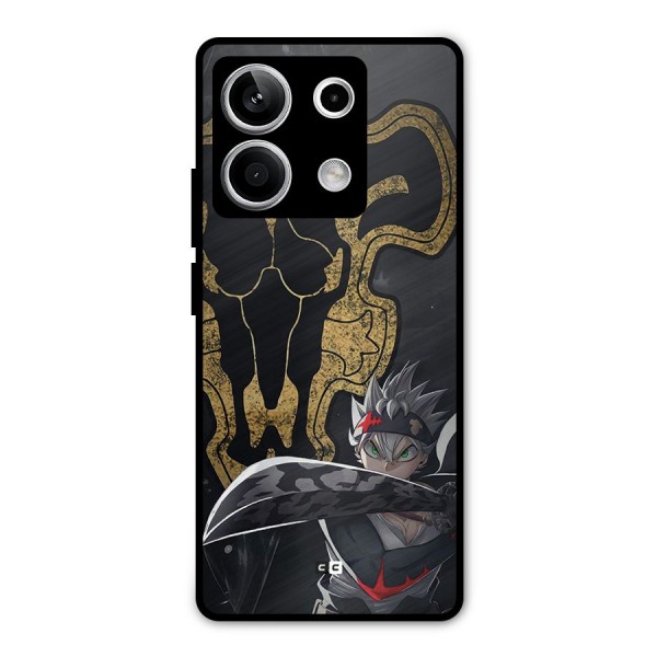 Asta With Black Bulls Metal Back Case for Redmi Note 13 5G