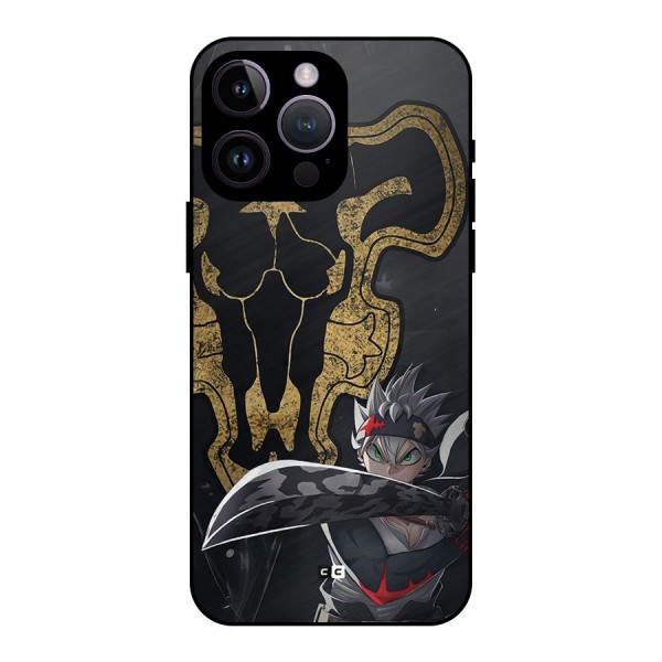 Asta With Black Bulls Metal Back Case for iPhone 14 Pro Max